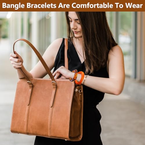 7 Pcs Acrylic Resin Chunky Bangle Bracelets, Women Bangles Chunky Bracelets Resin Bangle Acrylic Bangles for Women Jewelry Gift 6