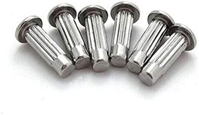 30pcs M2.5 304 stainless steel Half round head nameplate knurled rivet Semicircular heads sign rivets GB827 4mm-12mm Length - (Stem Length: M2.5x8mm)