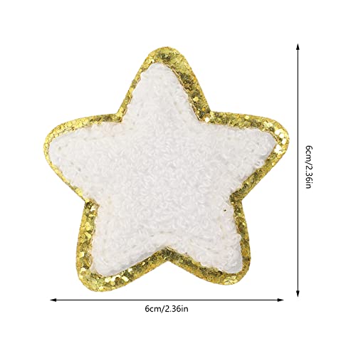 Patch pour vêtements brodé petite pièce à repasser et coudre chenille étoile 96pcs
