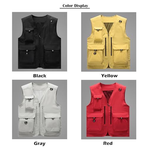 Custom Men's Fishing Vest Casual Travel Outdoor Work Photo Vest Jacket with Multi Pockets Add Your Logo Text3