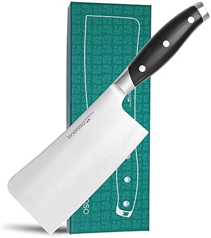 linoroso Chopping Knife 6.3 inch Meat Cleaver Knife, German High Carbon Stainless Steel Chopper Butcher Knife with Full Tang Ergonomic Handle for Home Kitchen and Restaurant