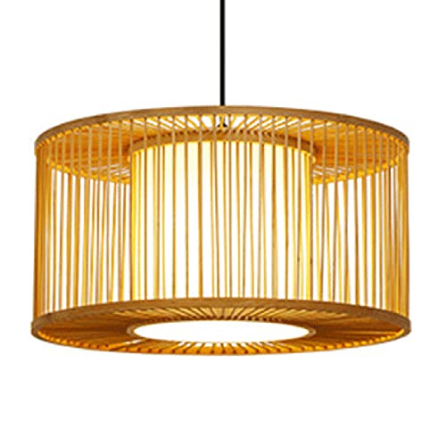 Lampe suspendue Cage à Oiseaux en Bambou Tissé Main Style Chinois