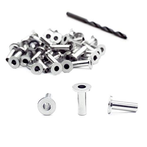 Fayevorite Stainless Steel Protective Sleeves for 1 8 5 32 or 3 16 Deck Cable Railing, Wood Posts Protector Grommets DIY Balustrade T316 Marine Grade (50)