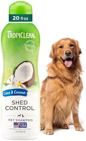 TropiClean Deshedding Dog Shampoo and Conditioner Set, Grooming B...