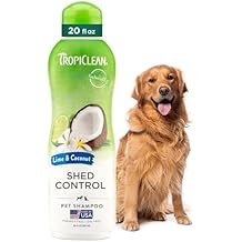 TropiClean Deshedding Dog Shampoo and Conditioner Set, Grooming Bundle for Shedding Control, Puppy Safe, Lime & Coconut Scent, Made in USA, 20 oz.