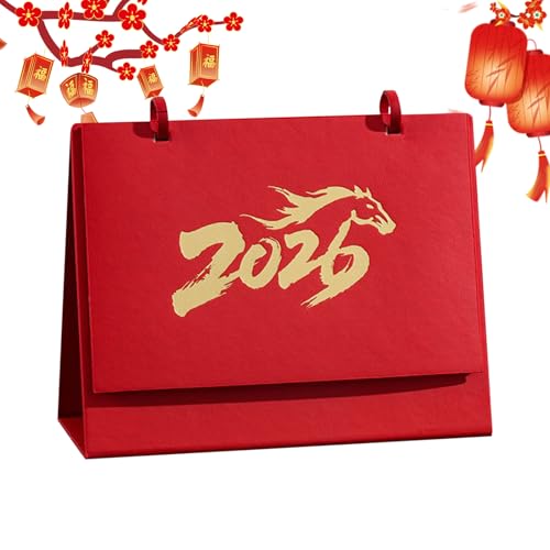 Calendrier De Bureau 2026 Année Du Cheval - Fournitures Pour Planification 12 Mois 2026 - Organiseur de Nouvel An - Pour Maison, Hôtel, École, Professionnels, Bureau, Assistants De Direction,