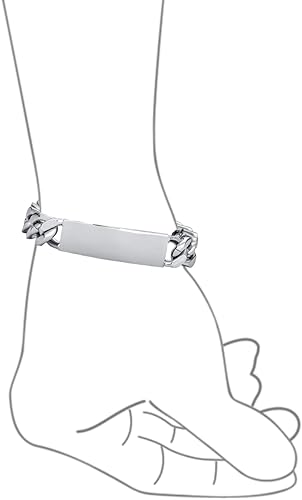 Miniatura 3 de Bling Jewelry Pulsera de identificación de identificación con placa de identificación de identificación para hombres y niños eslabones de cadena
