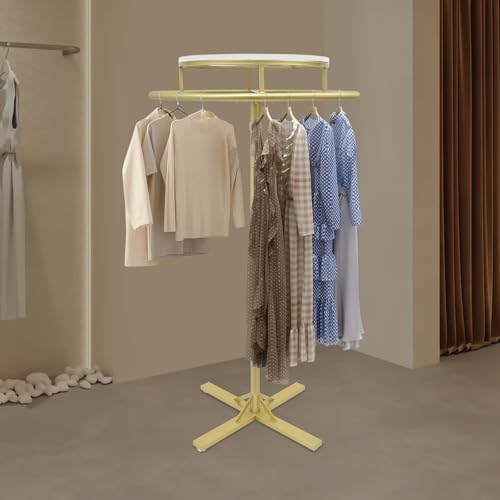 Présentoir à vêtements rotatif en spirale avec table pour boutique - 3