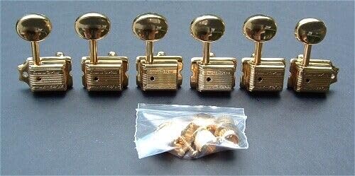MINHTOANBV Guitar Parts Vintage Style - 6 in Line - Tuners Set - Gold
