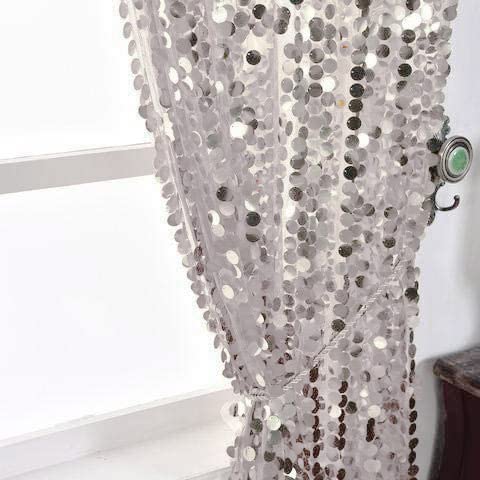 Ycc 9Ft X 9 Ft Silver Big Payette Sequin Backdrop Drapes Curtains Panels - Wedding Decorations Home Party Reception Curtain #TOP4