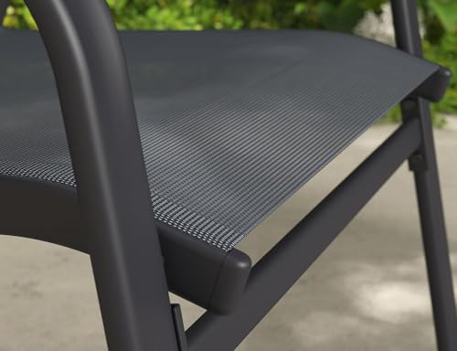 Image of Creative Outdoor Chair Set Sleek & Durable Patio Chairs with a Breathable mesh Back.Perfect for Garden, Balcony, or Outdoor Seating. (Pack of 4)
