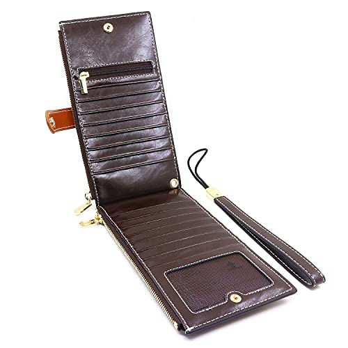 ANDOILT Wallets for Women Genuine Leather Wallet RFID Blocking Bifold Multi Card Case Purse with Zipper Pocket Handbag3