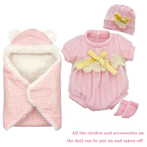Muñeca bebé con accesorios y manta suave de 12 pulgadas miniatura 7