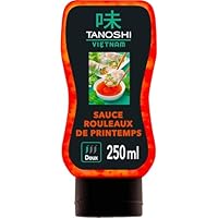 Sauce Rouleaux De printemps TANOSHI, idéale pour accompagner et sublimer vos rouleaux de printemps. Flacon pratique de 250 mL, facile à utiliser et à conserver. Saveur authentique et équilibrée, parfaite pour une touche asiatique à vos plats. Ingrédi...