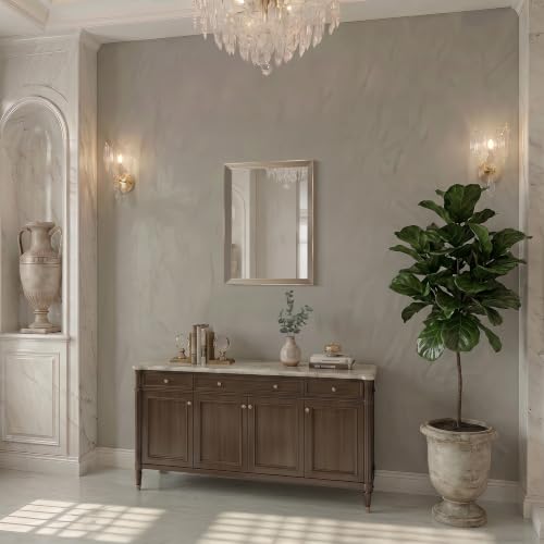 Image of DESBING 18 inchx24 inch Gold Bathroom Mirrors for Over Sink | Tempered Glass, Metal Frame, Rectangle Vanity Wall Mirror for Bathroom, Living Room, Bedroom, Horizontally or Vertically