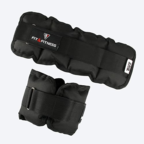 Image of FIT & FITNESS Wrist /Ankle Weights Pro Quality Adjustable Ankle /Wrist Weights for Running, Jogging, Cycling can be Used by Both Men and Women from 1 kg (0.5kg Gram Each x 2 pc) (2.0Kilograms)
