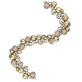 Every Day is Christmas Plastic Garland, Shatterproof 6-Foot Ball Ornament Garland for Christmas Tree, Mantle, Doorframe (Gold Silver)