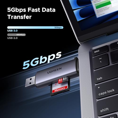 Image of UGREEN SD Card Reader USB C, USB 3.0 Micro SD Card Reader 2 in 1 Memory Card Reader for MicroSD SDHC SDXC Compatible with PC Computer MacBook Laptop iPad iPhone 17 16 15 Pro /Pro Max
