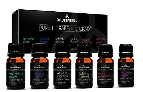 Top 6 Best Essential Oil Blends, Therapeutic Grade Aromatherapy Oils for Serenity and Protection Contains. Breathe Easy, Sleep Easy, Refresh Energy, Fighting Guards, Mood Enhancer, Anxiety Relief