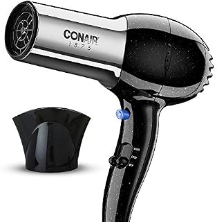 Conair 1875 Watt Full Size Pro Hair Dryer with Ionic Conditioning, Black/Chrome