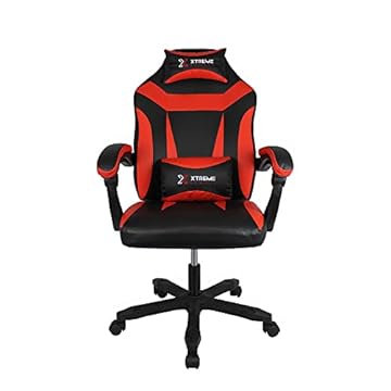 Cadeira Xtreme Gamers Supra Giratória Reclinável Altura Ajustável Preta e Vermelha