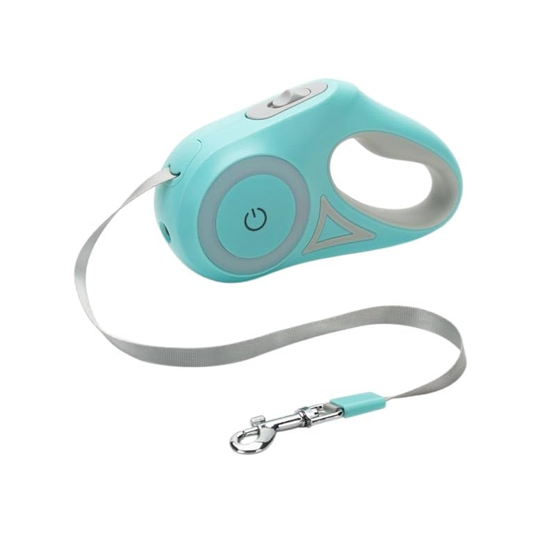 Laisse rétractable chien nylon avec collier réglable et bouton de contrôle
