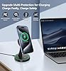 Magnetic Wireless Charger Compatible with MagSafe Charger Stand, 2-in-1 iPhone Charging Station for iPhone 17/16/15/14/13/12 Series, AirPods 4/3/Pro/Pro 2 with Sleep-Friendly Night Light