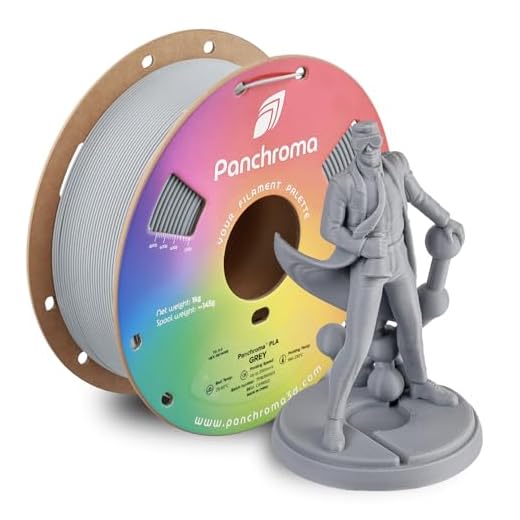 Panchroma PLA Grey 3D Printer Filament, 1.75mm, 1kg Spool, Easy to Print, High Speed Printing, Tangle Free, AMS Compatible, Perfect for Toys, Decor, Miniatures, Models & Cosplay