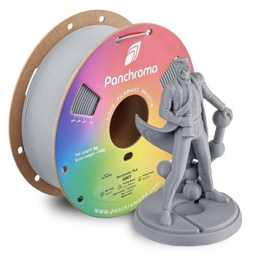 Image of Polymaker Panchroma PLA Grey 3D Printer Filament, 1.75mm, 1kg Spool, Easy to Print, High Speed Printing, Tangle Free, AMS Compatible, Perfect for Toys, Decor, Miniatures, Models & Cosplay