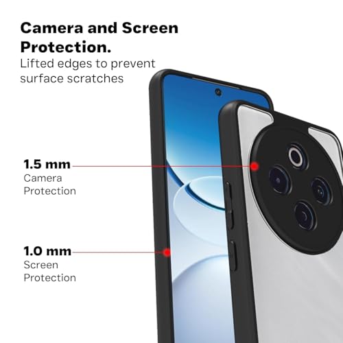 Image of KAPAVER Hybrid Back Cover Case Compatible with IQOO Z10 / VIVO T4 5G (PC+TPU) (Black)