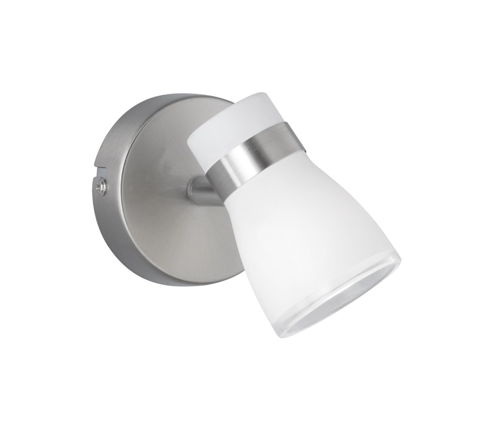 Trio Leuchten Modern Ceiling- and Wall Spotlight Steel/Nickel Matt/Satin Swivel and tiltable 1-Light - Nadia Glass/Round G9 Max. 1 x 18 Watt/Indoor Lighting/Lights/Lamps/Living Room/K