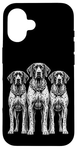Cool Three English Pointer Dog Illustration Case for iPhone 16