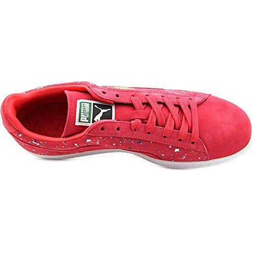 PUMA Mens Suede Classic Splattered Form Teaberry Red/White 12 D (M)