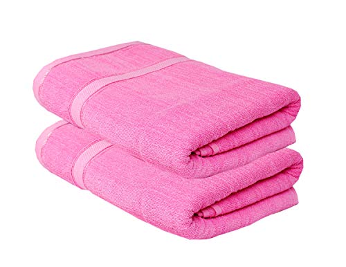 Image of Space Fly Cotton Towels for Bath | 600 GSM Bath Towel | Luxury Towel for Bath | Bath Towel for Men Full Size Cotton | Towel for Bath Women | Cotton Towels for Bath Large Size (Pink)