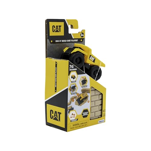 Cat ToysOfficial | Máquinas e camiões de brinquedo para crianças | Conjunto de construção - camião basculante, areia artificial, moldes | decoração, presente, brinquedos para crianças 3 anos ou mais