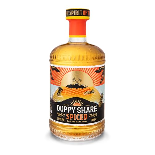The Duppy Share Spiced Rum - Caribbean Rum 70cl (ABV 37.5%) | An Award-Winning Blend of 2-Year Aged Caribbean Rums | Uniquely Complex Golden Rum | Perfect for your Favourite Rum Cocktail