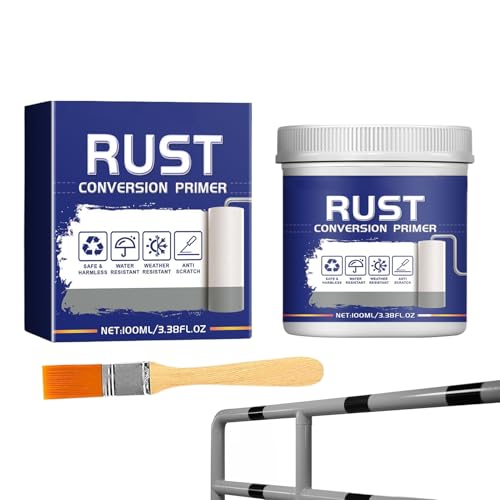 Conversor de óxido para metal | resistente a la intemperie pintura antioxidante con pincel – Uso diario para llantas de aluminio para techo, acero, hierro, coche, protección de subsuelo