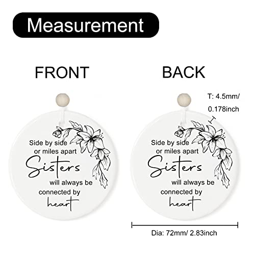 Long Distance Relationship Gift, Long Distance Friendship Gifts For Woman,Sister Ornaments 2023 From Sister For Christmas Tree, Ceramic, 2.83" #TOP3