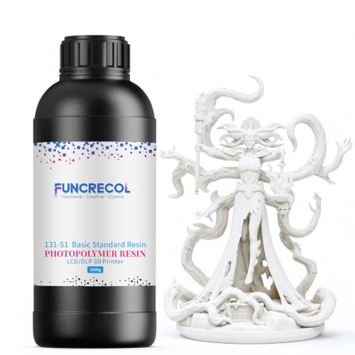 Image of 3D Printer Resin, 16K Upgraded Standard Photopolymer Resin, 405nm Fast UV-Curing Low Odor High Precision 3D Printing Resin for LCD /DLP /MSLA 3D Printer, 16K White 1000g