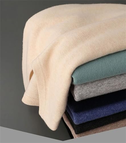 Men Cashmere Sweater Long Sleeve V Neck Knitted Pullover3