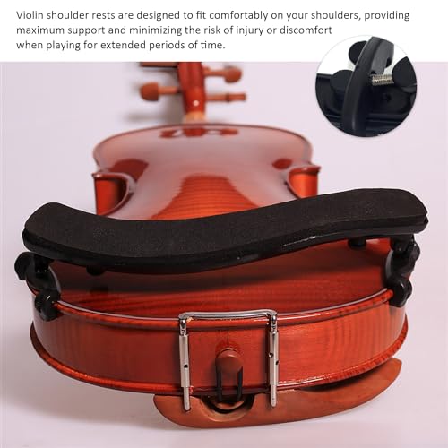 1 Stück Schwarze Geigenschulterstütze, 1 Stück Schwarzer Schalldämpfer, Universelle Geigenstütze Für 4/4 Und 3/4, Geigenschulterstütze, Kunststoff-Schulterstütze Und -Polster, Geigenzubehör
