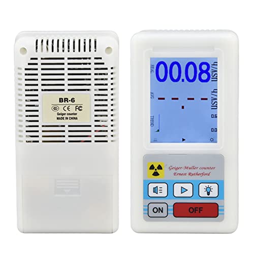 Azusumi BR-6 Geiger Counter, Easy Read Multifunctional Radioactive Detector Nuclear Radiation, Electromagnetic Radiation