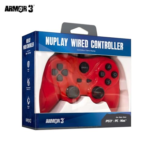 Image of Armor3 inchNuplay inch Wired Game Controller for PS3 (Red)