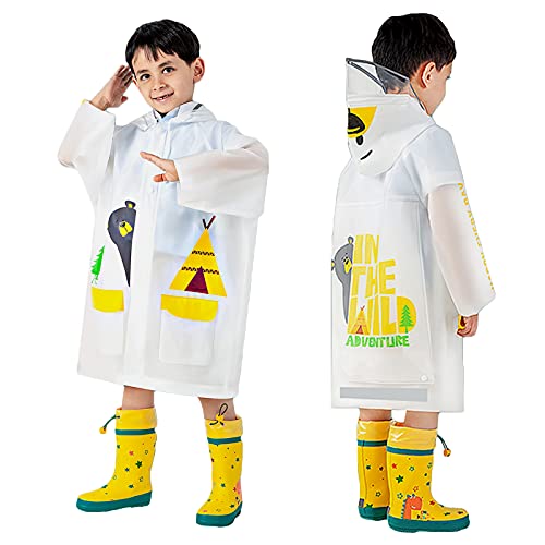 SALWINGS Kinder Baby Regenanzug Regenmantel mit Kapuze Wasserdichter Regenponcho Outdoor Regenjacke für Jungen Mädchen Cover