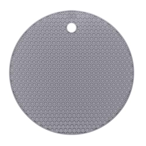 LYOR - Descanso para Panela Redondo de Silicone Cinza 18cm