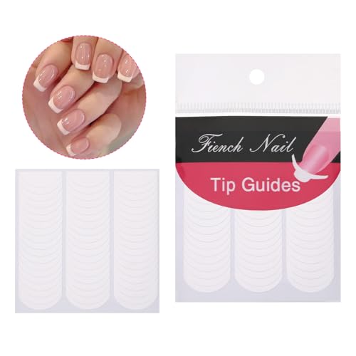 Prasacco Lot de 5 feuilles de 240 pochoirs pour ongles français, blancs, autocollants pour ongles, autocollants pour ongles, décorations pour manucure, décoration, outils DIY – vue 3