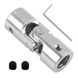 QEAS Kreuzgelenk Universalgelenkkupplung, 12mm M5 weiblich Wellenkupplung, Vernickelt Stahl mit Schrauben für Rollladen Modell Motoranschluss Drehmomentübertragung im Reparatur von manuellen Rollläden