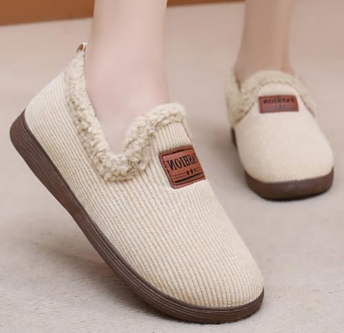 Caistre Women's Ankle Bootie Slipper Plush Warm Indoor Outdoor Shoes Comfy Fleece Lined Snow Boots Memory Foam Slipper Anti-Slip Sole3