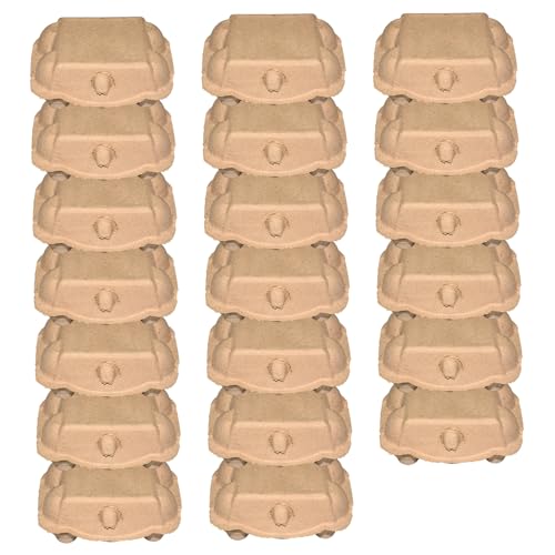 Ngbbby 20 Cajas de Huevos de 6 Rejillas, cartón de Huevos de Pulpa de Papel Reutilizable con Tapa con Cerradura, para Almacenamiento, Entrega, refrigerador, encimera de Cocina, avicultura
