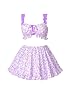 Women's 2 Piece Set Delicate Floral Pattern Fashion Comfortable Mini Skirt with Ruffle Suspenders Multicolor AL